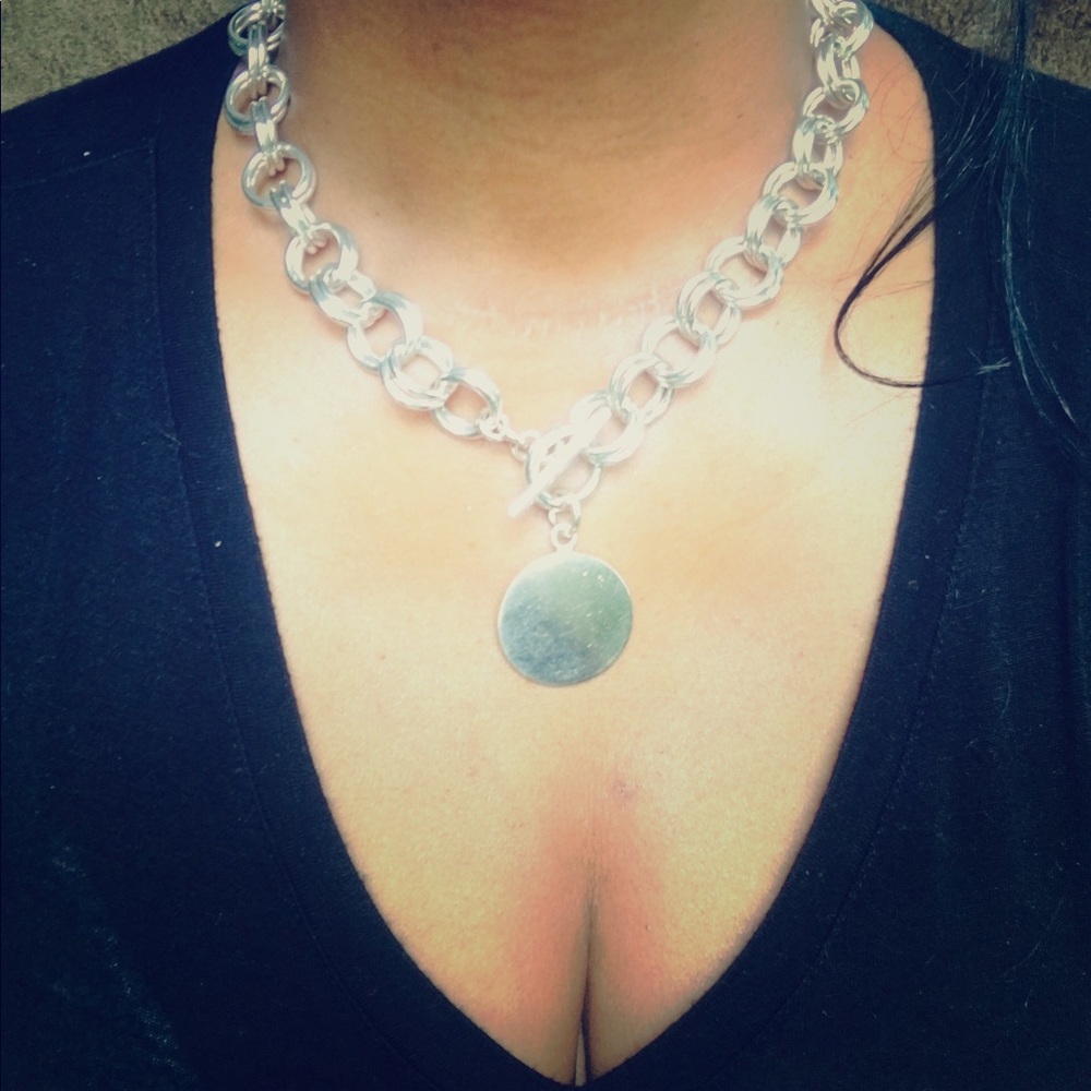 Gorgeous double Loop  sterling necklace